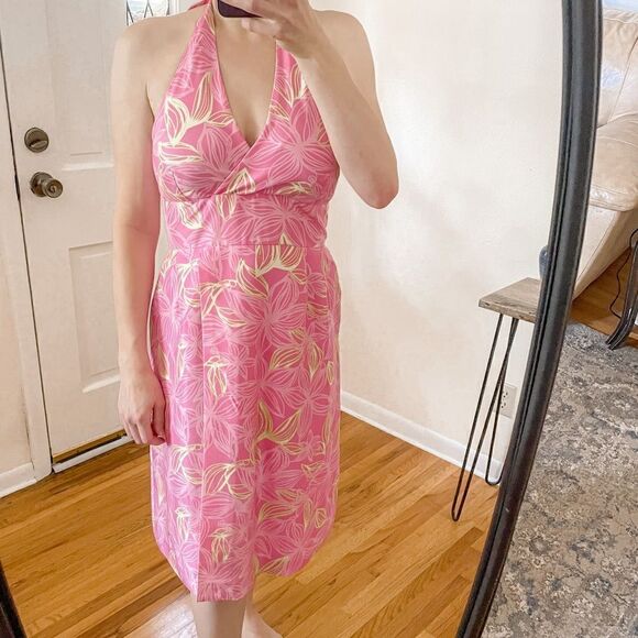 Lilly Pulitzer Dresses & Skirts - Lilly Pulitzer Vintage Silk Halter Mini Dress Pink 6